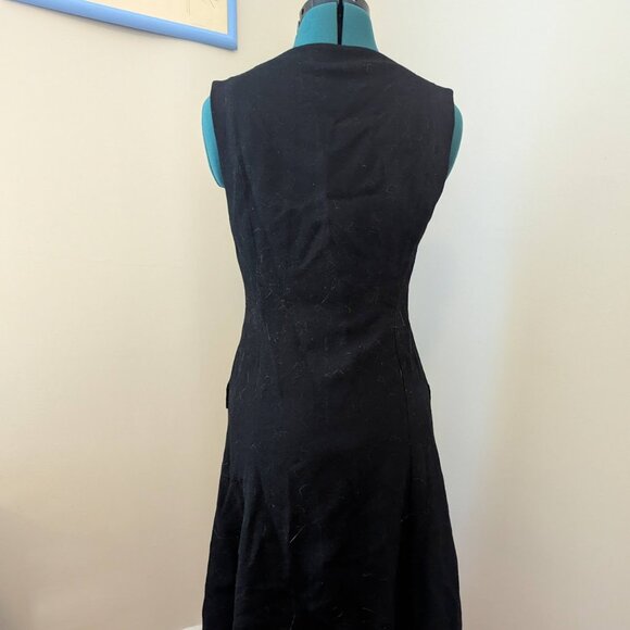 Vintage 100% Wool Sleeveless Dress with Pockets - Picture 3 of 4